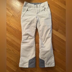 Columbia White and Silver Snow Pants